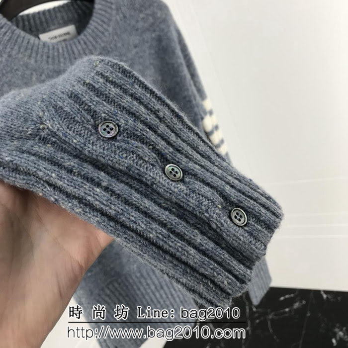 THOM BROWNE湯姆布朗 18ss秋冬新款 雪花踩點 100%羊毛 深灰色毛衣 男女同款 ydi1906